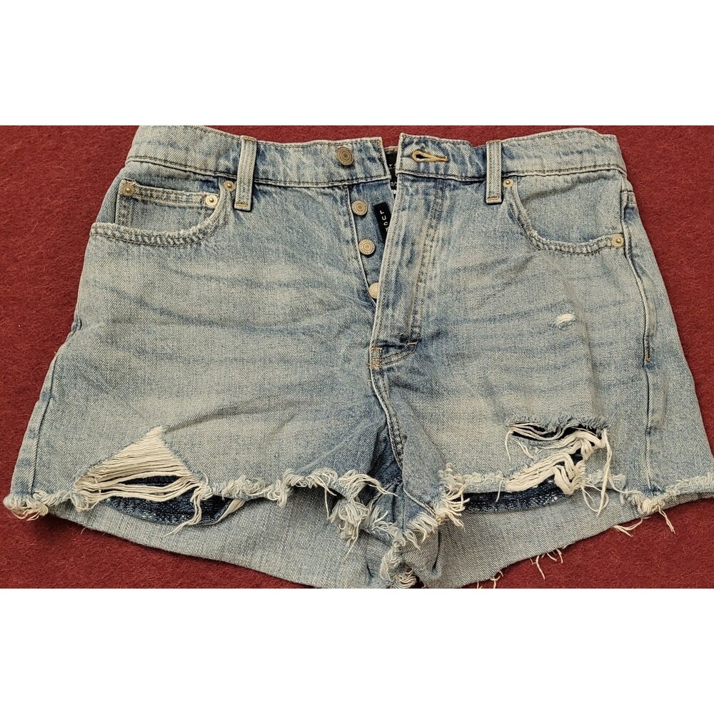 Woman's 10/30 Lucky Brand Cut Off Denim Shorts Button Fly High Rise Distressed
